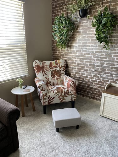 Customer photo review of Allston High Back Upholstered Accent Armchair