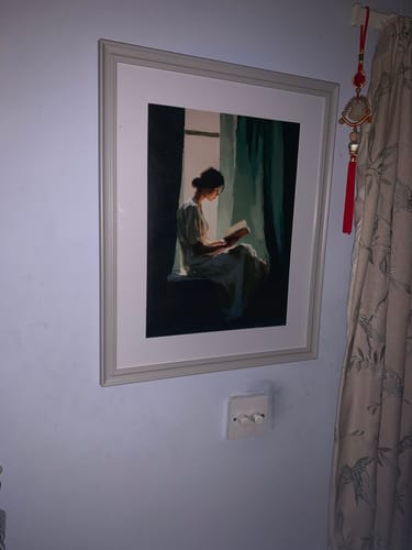 Customer photo review of Curtain and Book Print