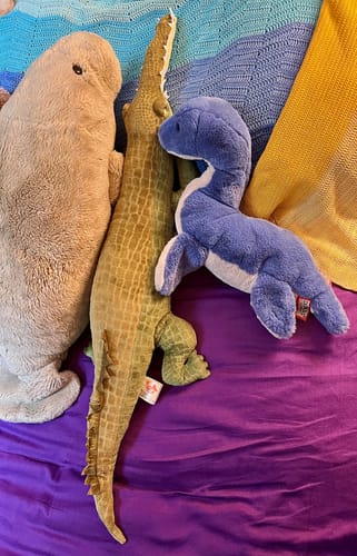 Customer photo review of Gharial Crocodilian Soft Stuffed Plush Toy