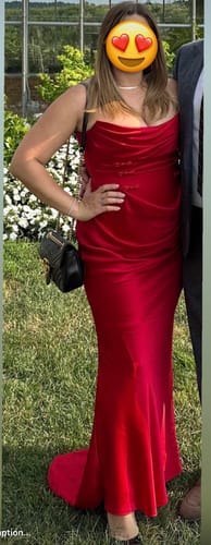 Customer photo review of Margot Satin Gown by Sau Lee - RENTAL