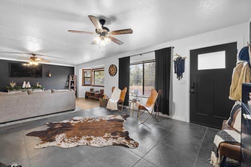 Customer photo review of Faux Cow Rug