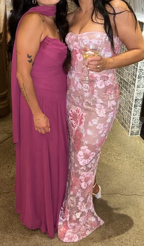 Customer photo review of Capri Sequin Strapless Maxi Dress by Bronx and Banco - RENTAL