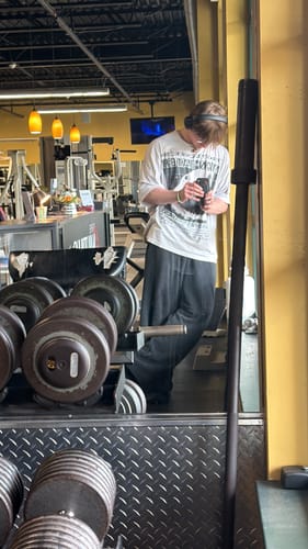Customer photo review of Faded Black Heavyweight Sweatpants