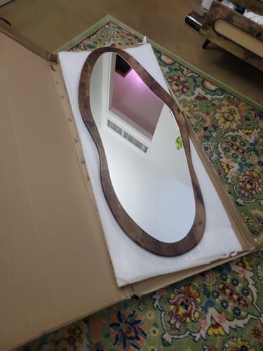 Customer photo review of Wood Framed Wall Mirror