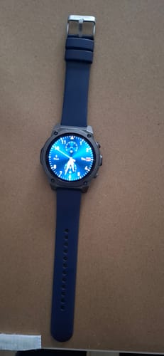 Customer's Gard Pro Ultra 3 watch featuring a metallic round case and a dark blue silicone strap.