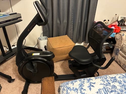 Customer's S19 Pro Recumbent Exercise Bike placed in a carpeted home living area.