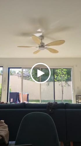 Avis vidéo d'un client sur Libellule teinté Chêne | Ventilateur de plafond