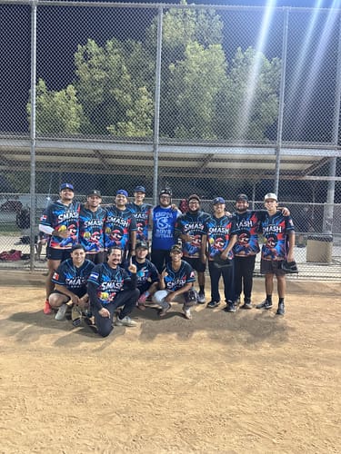 Customer's team wearing Custom Black Black-Gray Classic Style Authentic Two-Button Softball Jerseys on a field.