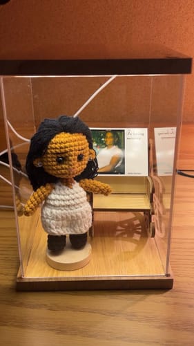 Customer photo review of Personalized Memorial Crochet Doll Keepsake with LED Display Box & Photo Card