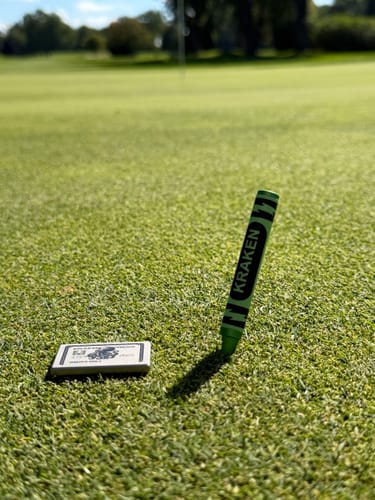 Customer photo review of The Silver Kraken Express Ball Marker | Kraken Titanium Golf Ball Marker