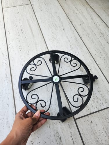 Customer photo review of TryGreen Luna Wheel Rolling Plant Stand for Planters