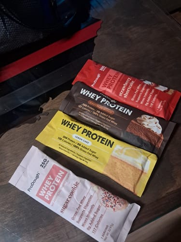 Customer photo review of Whey Protein Powder - Single Serving Sample Stick Packs