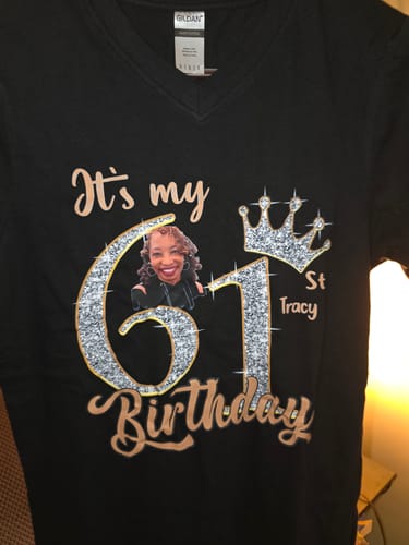 Customer photo review of 61st Birthday Shirts, Custom Birthday Shirts, Turning 61 Shirt, Gifts For Women Turning 61, 61 And Fabulous Shirt, 1965 Shirt, 61st Birthday Shirts For Her-YPT-HCT
