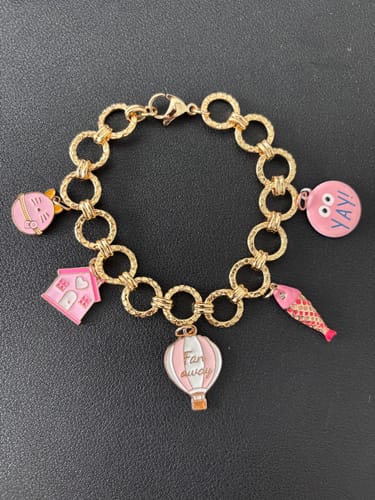 Customer photo review of Textured Large Circle Bracelet Bundle (4 Charms)