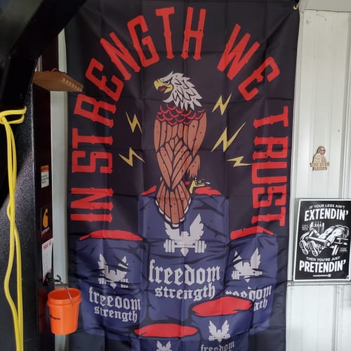 Customer photo review of In Strength We Trust Banner
