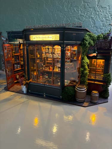 Customer photo review of Shamrock & Harp Pub DIY Miniature Dollhouse Kit