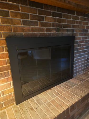 Customer photo review of Ardmore Flat Black Masonry Fireplace Door | Standard