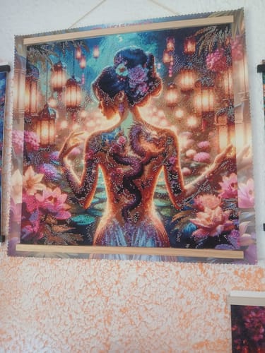 Customer photo review of 5D Diamond Painting – Drachenlicht im Blütenhain