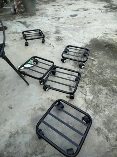 Customer photo review of TryGreen Daze Wheel Rolling Plant Stand for Planters