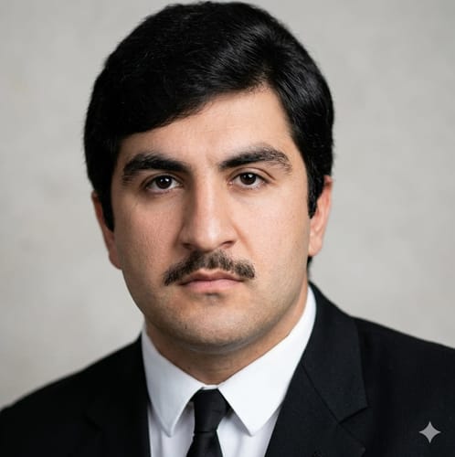 Customer's portrait view of a person, likely showcasing the professional and confident aesthetic of Sultan perfume.