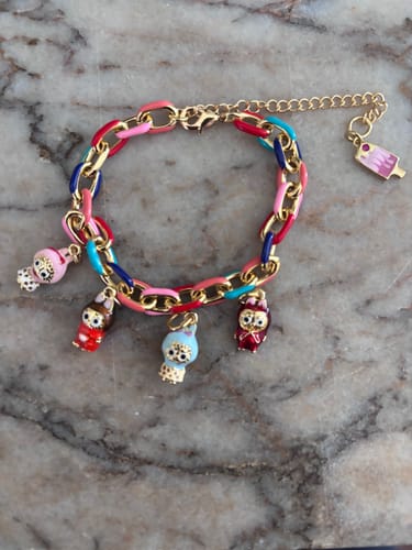 Customer photo review of Lux Enamel Bracelet Bundle GOLD - (Chain + 4 Charms) TT LIVE