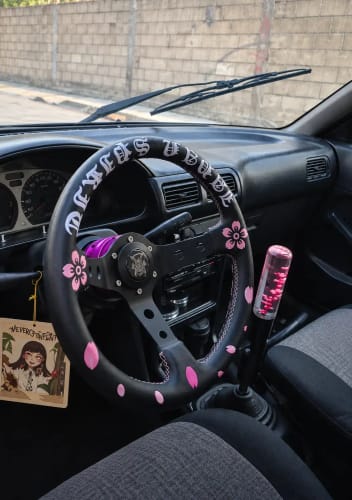 Customer photo review of Samurai Cherry Blossom Steering Wheel