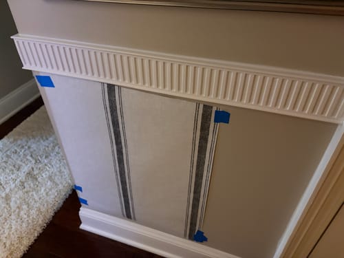 Customer photo review of NuWallpaper NUS4398 Charcoal Langston Peel & Stick Wallpaper