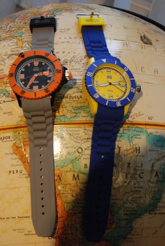 Customer photo review of 40Nine Extra Large 50mm Grey & Orange Watch