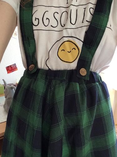Customer photo review of Green Grid Mori Girl Vintage Lady Suspender Dress SP165157