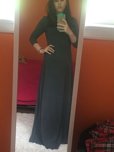 Customer photo review of Crooked Pocket Maxi Dress- Grey