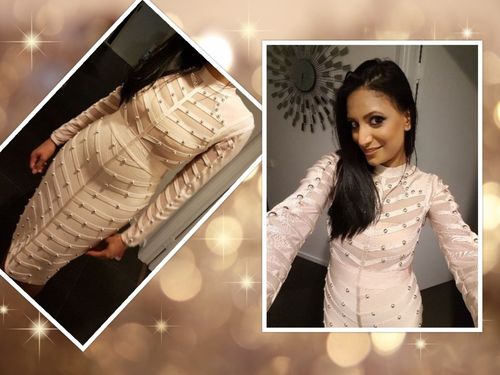 Customer photo review of Studded Affair Dress | NUDE