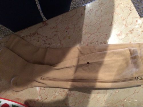 Customer photo review of Zipped Open Toe Compression Socks