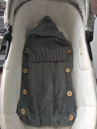 Customer photo review of Warm Knitted Swaddle Sleeping Bag for Babies