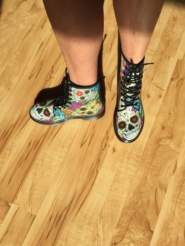 Customer photo review of Oriental Skull Handcrafted Boots