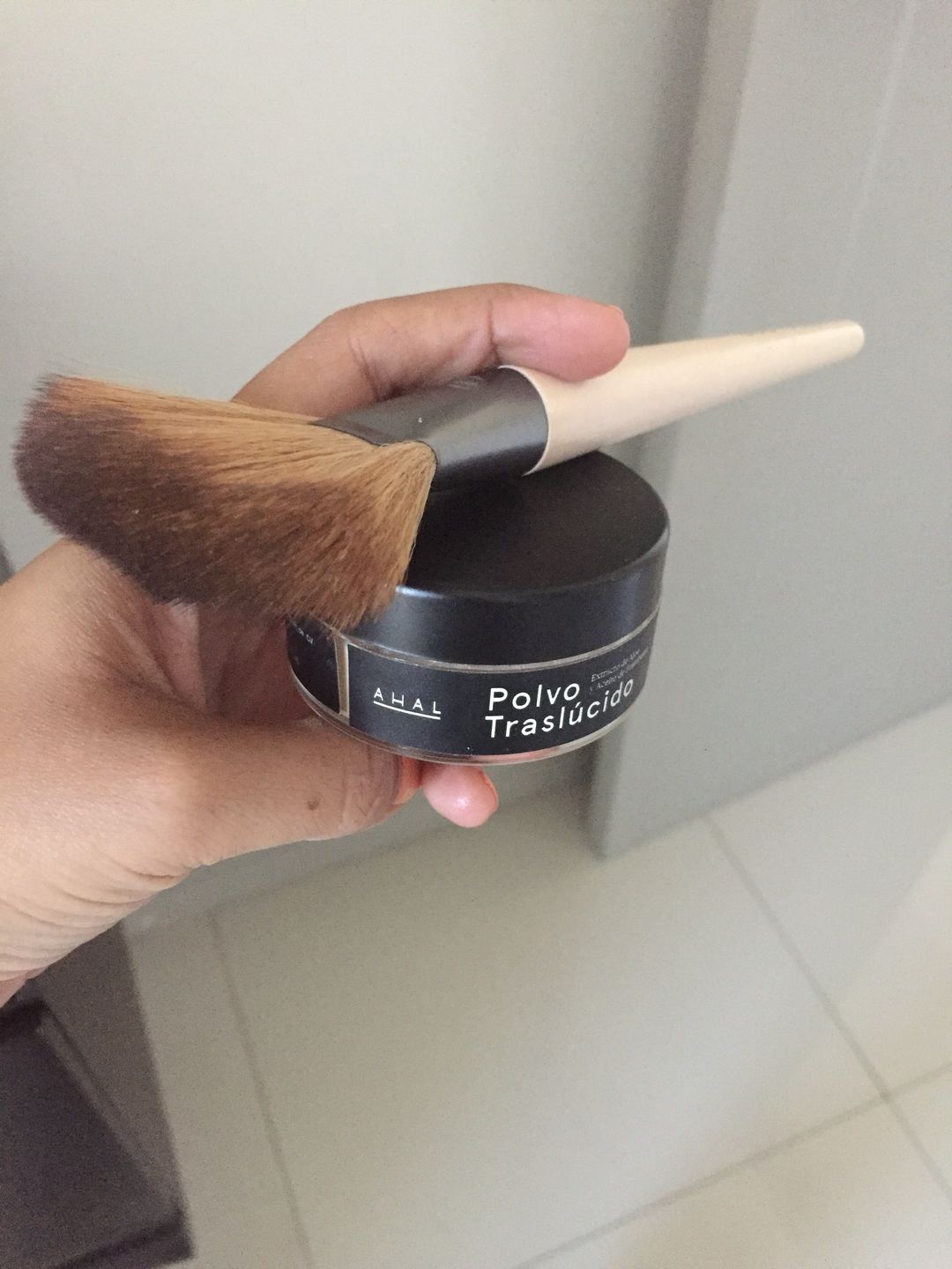 Customer photo review of Polvo traslúcido con Extracto de Aloe y Aceite de Frambuesa