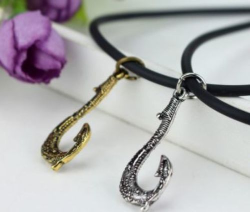 Customer photo review of Maui Fishing Hook Necklace
