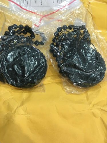 Customer photo review of Black Obsidian Stone Phoenix & Dragon Pendant Necklace