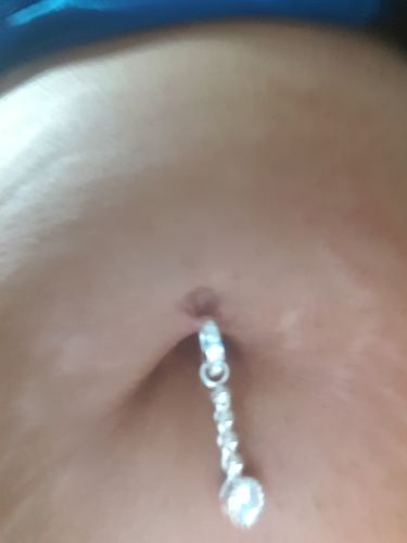 Customer photo review of TummyToys® Classic Silver CZ Sleeper Belly Ring