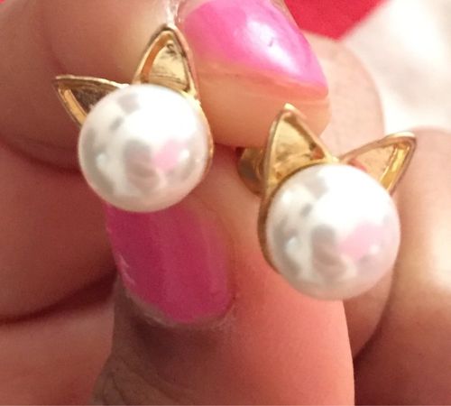 Customer photo review of Cute Cat Earrings - Offer