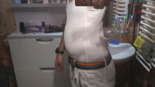 Customer photo review of Men's Body Shaper Undershirt