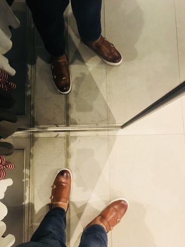 Customer photo review of Double Monk Leather Sneakers - Tan