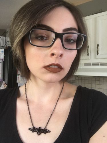 Customer photo review of Bonfire Babe - Matte Liquid Lipstick