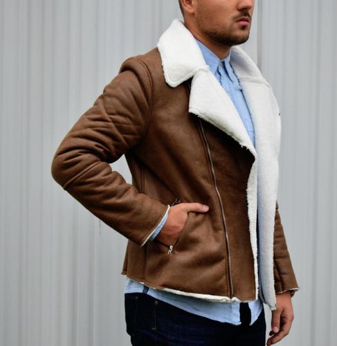 Customer photo review of Vintage Suede Leather Jacket