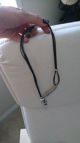Customer photo review of Tribal Feather Necklace