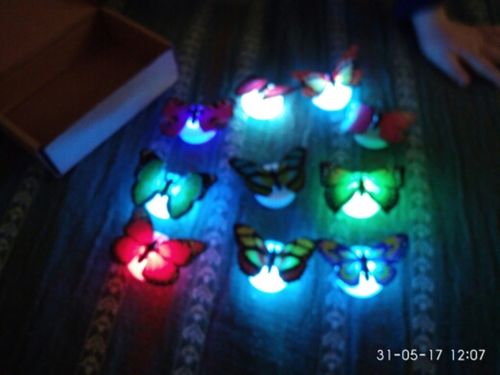 Customer photo review of 3D LED Butterfly Stickers