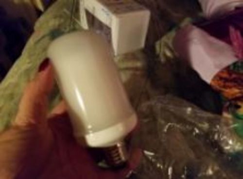 Customer photo review of LED Flame Effect Light Bulb