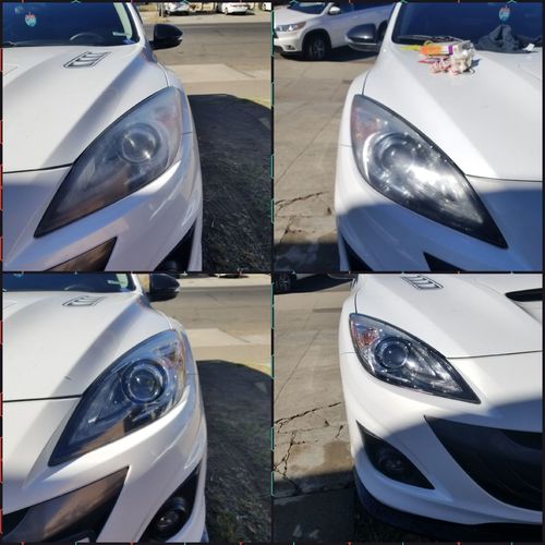 Customer photo review of 1 Set - Car Headlight Restoration Starter Kit - 50% OFF!