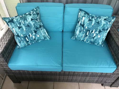 Customer photo review of Nico 4 Piece Outdoor Conversation Sofa Set in Gray