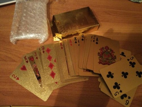 Customer photo review of Gold Waterproof Playing Cards