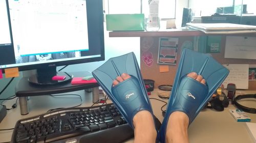 Customer photo review of Short Silicone Fins Blue